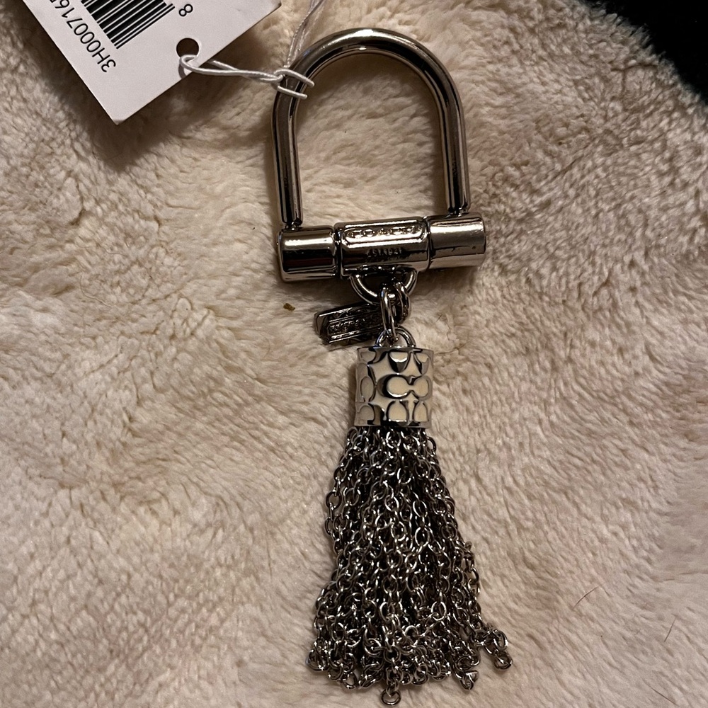 **VINTAGE**RARE**NWT**Coach Silver Chain Tassel Key-Chain/FOB!